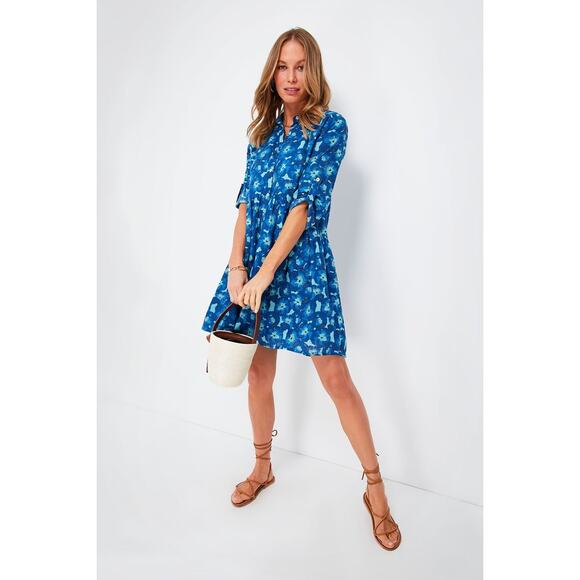 RO'S GARDEN Blue Jacinta Deauville Dress Size XL NWT Retail $195 Tuckernuck - Picture 5 of 7